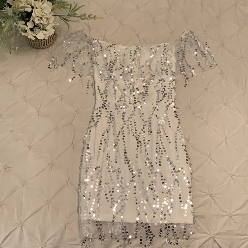 White, off the shoulder, party dress!!